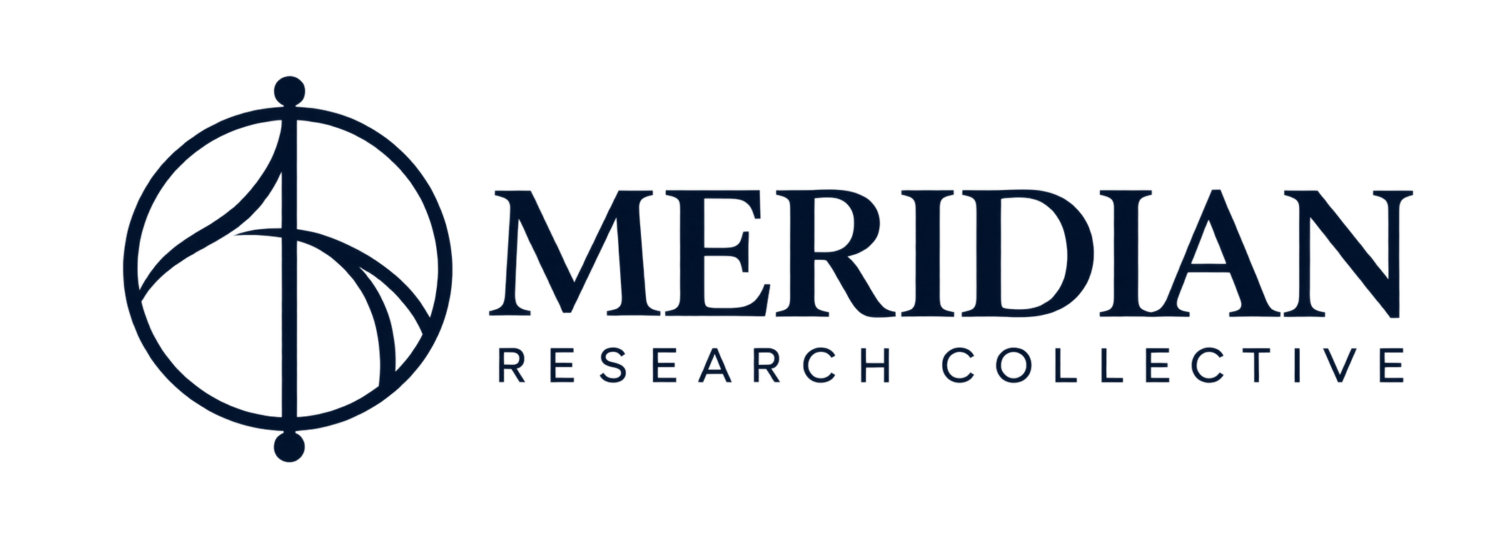 Meridian Research Collective wordmark and bold emblem